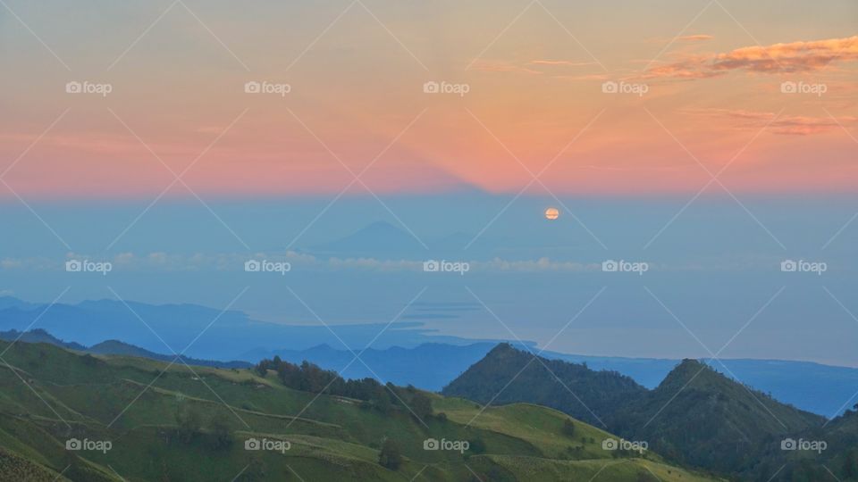 Landscape, Mountain, Sunset, Fog, No Person