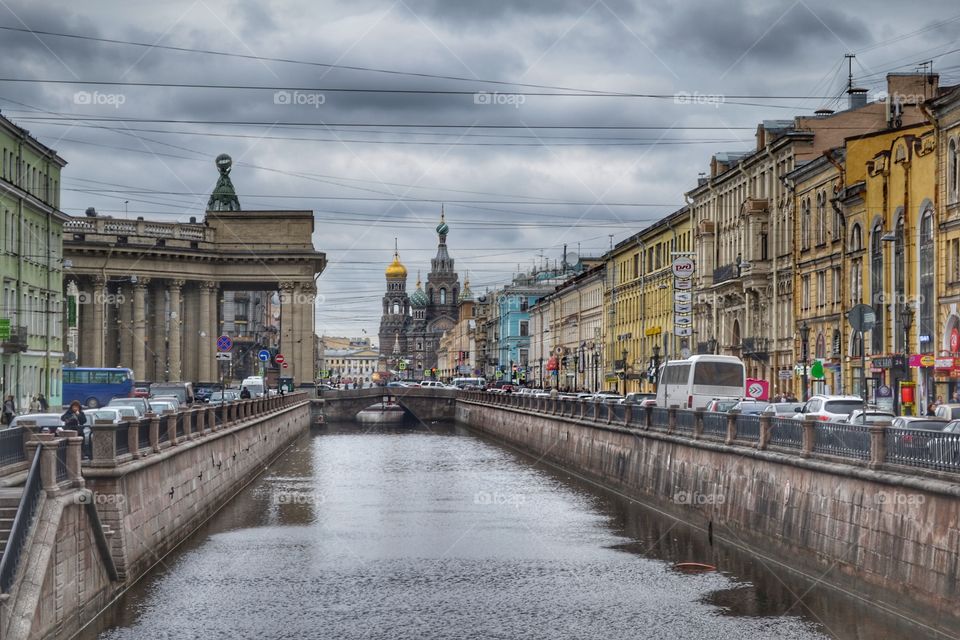 Griboyedov Canal and the Church of the Savior on Blood. St. Petersburg. April.