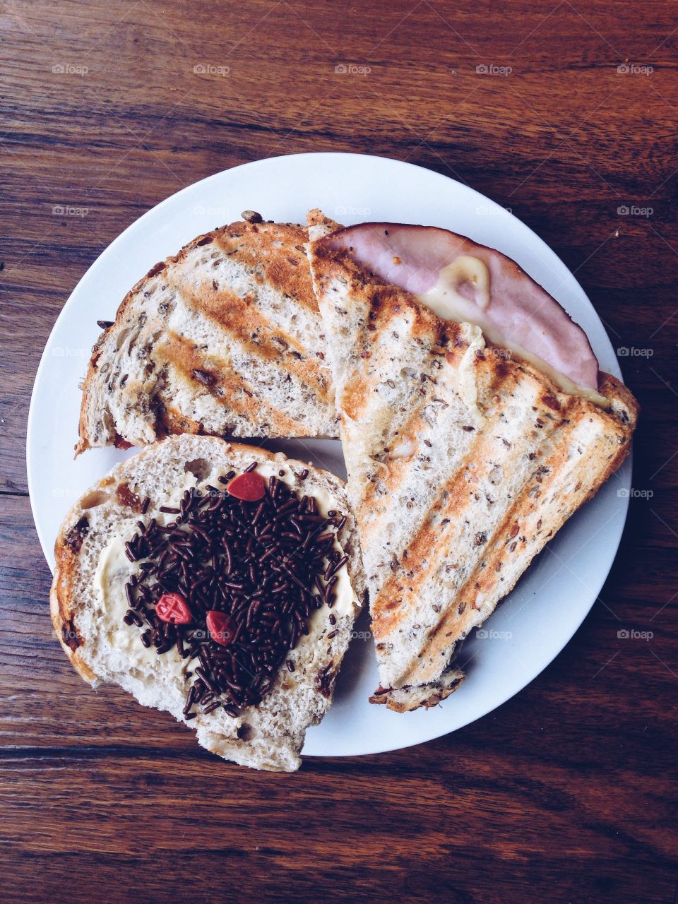 View of breakfast on table