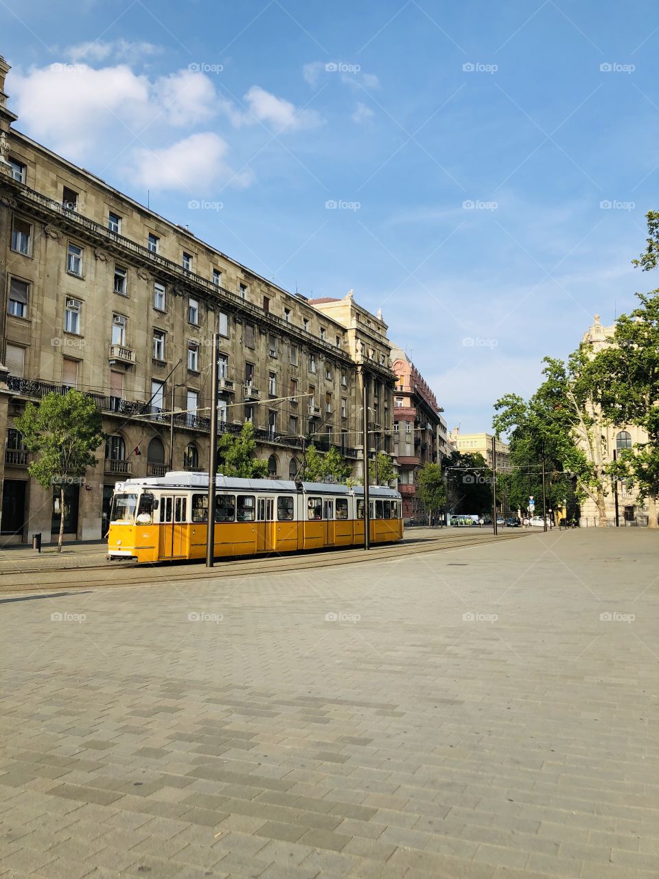 Yellow tram