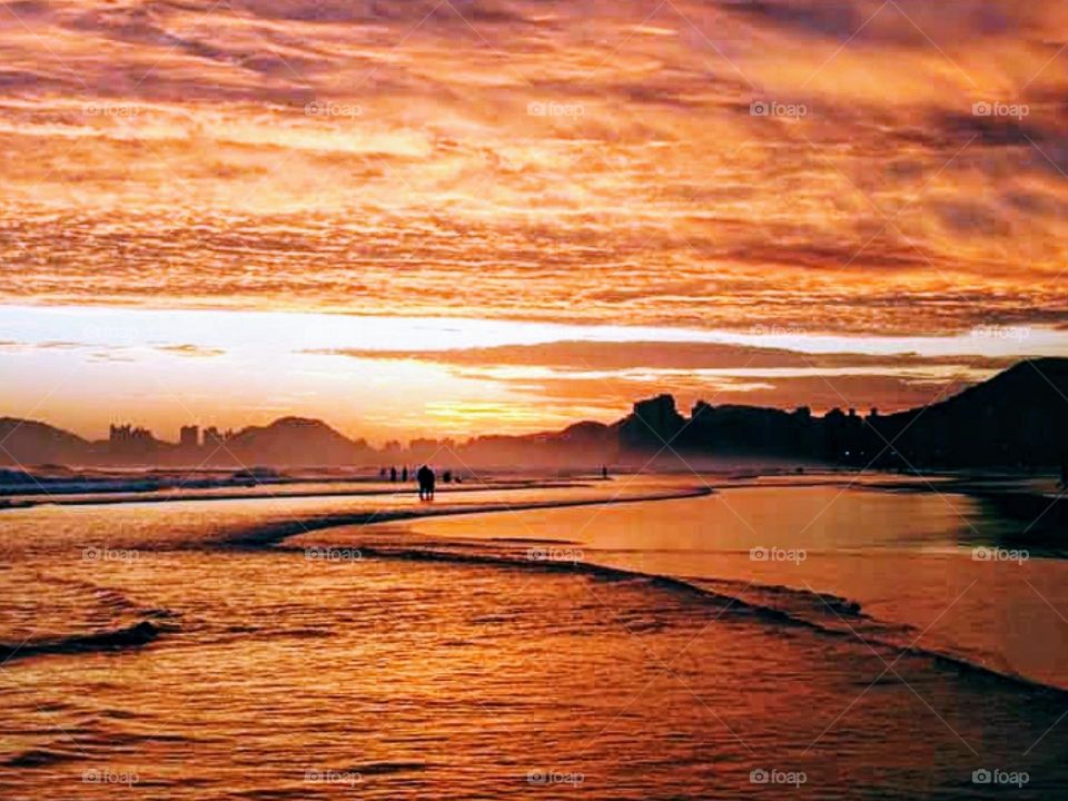 Sunset on a brasilian beach 