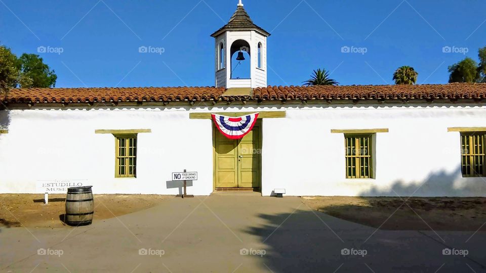 Main Entrance to the Casa de Estudillo in Old Town State Park, San Diego, CA.