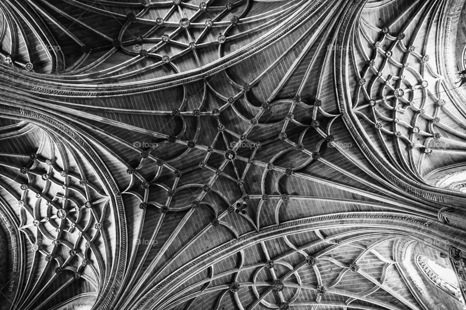 Stunning ceiling of the cathedral in Placencia, Spain 