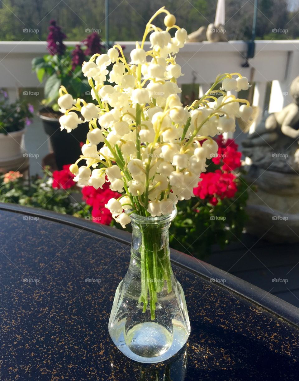 Lily of the Valley in a glass jar