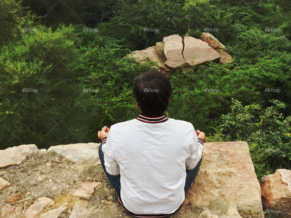 Meditation in forest