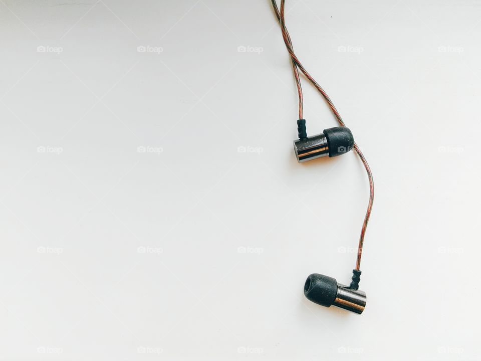 Audiophile headphones on white background