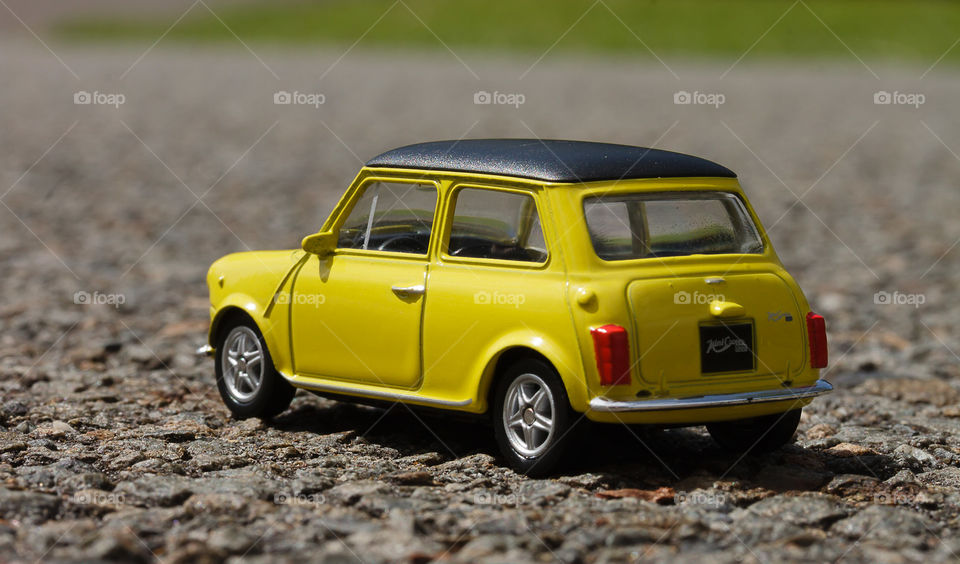 Yellow Miniature Mini Cooper 