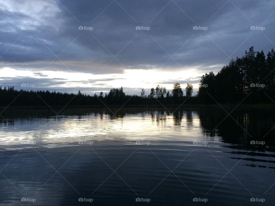 Late evening on a lake 