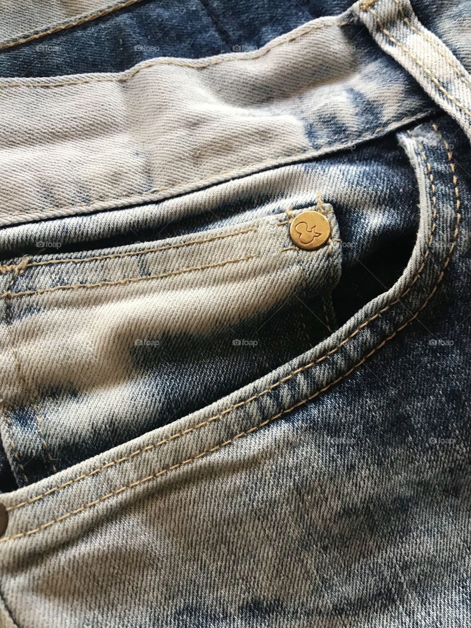 Close up details jeans fashion rugged