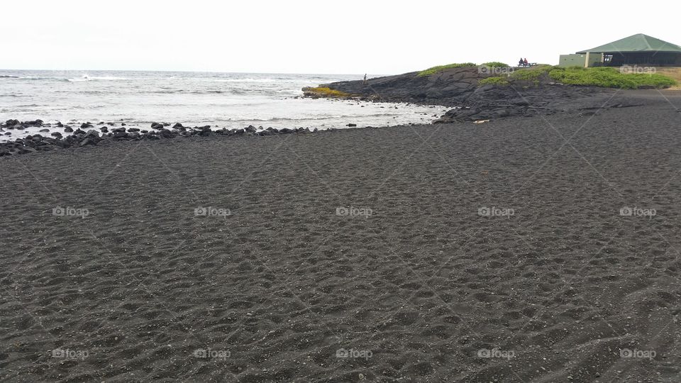 Black Sandy Beach - Big Island, Hawaii