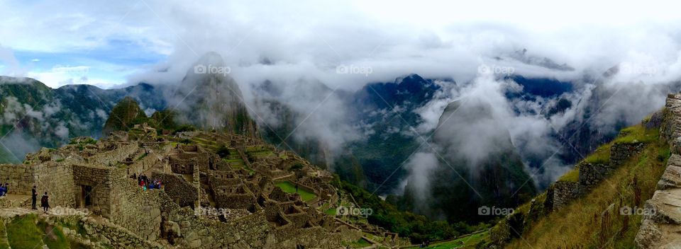 A misty morning at Machu Picchu, Peru.