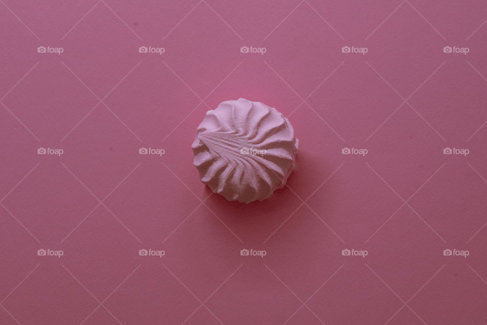 pink marshmallow on pink background