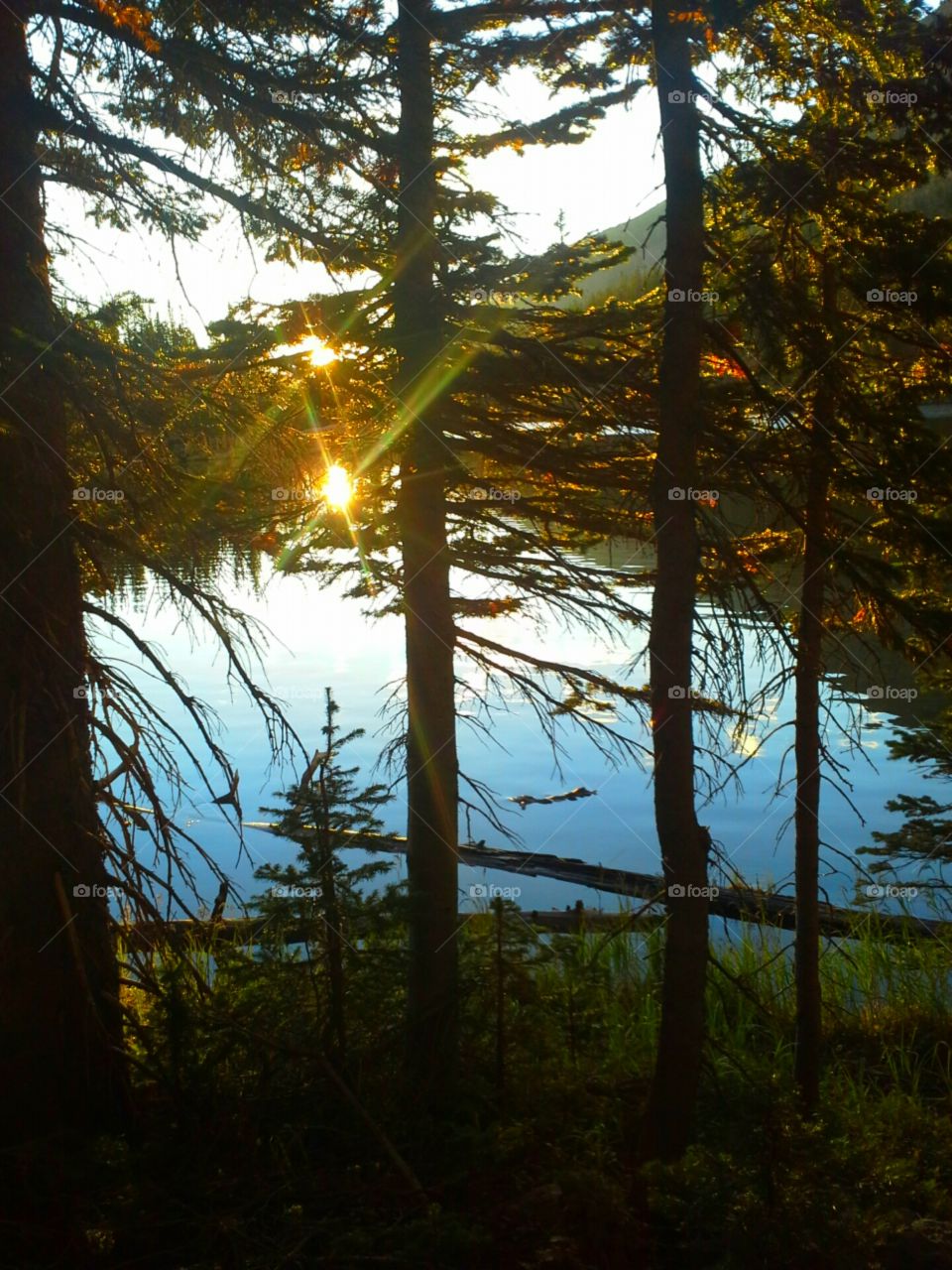 Beginning of day. Caught the sun just right bouncing off the lake as I hiked in Rocky Mountain National Park.