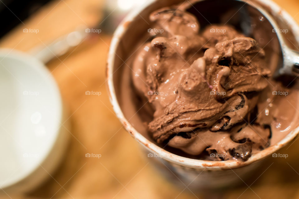 Rich chocolate ice cream