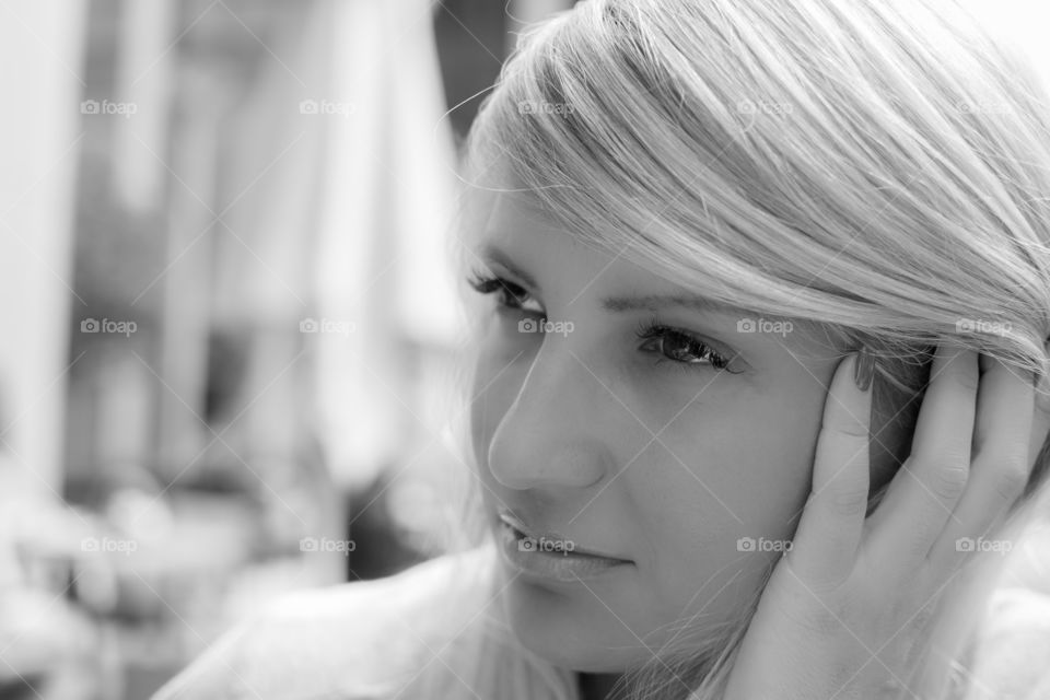 Close-up of a beautiful woman's face