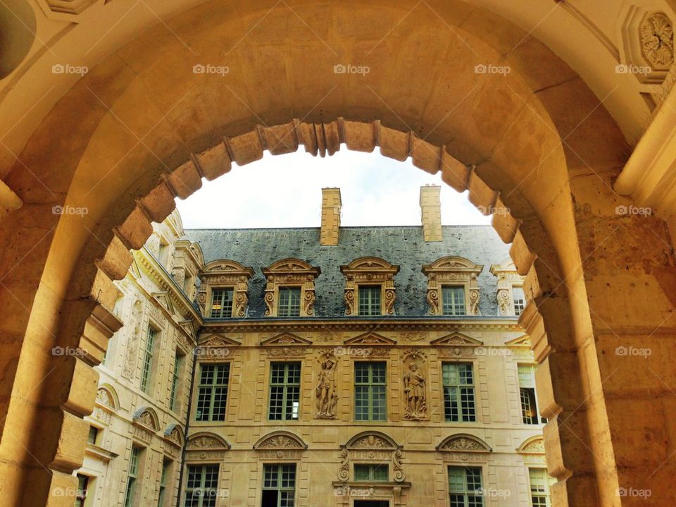 Paris Building Through Archway