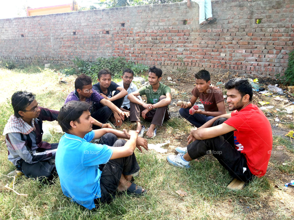 taking rest after playing cricket