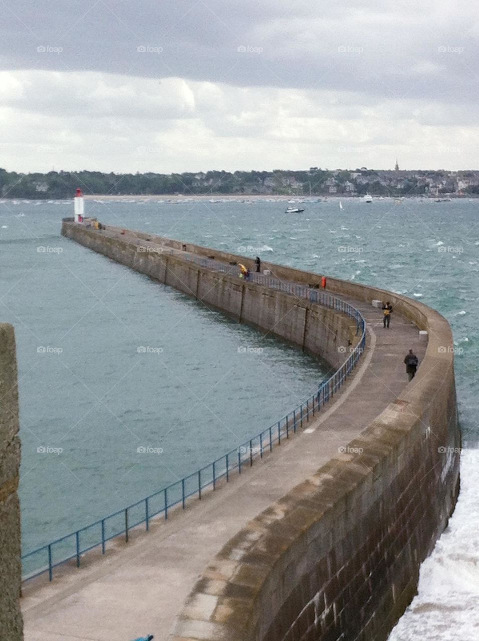 Long dock in the sea