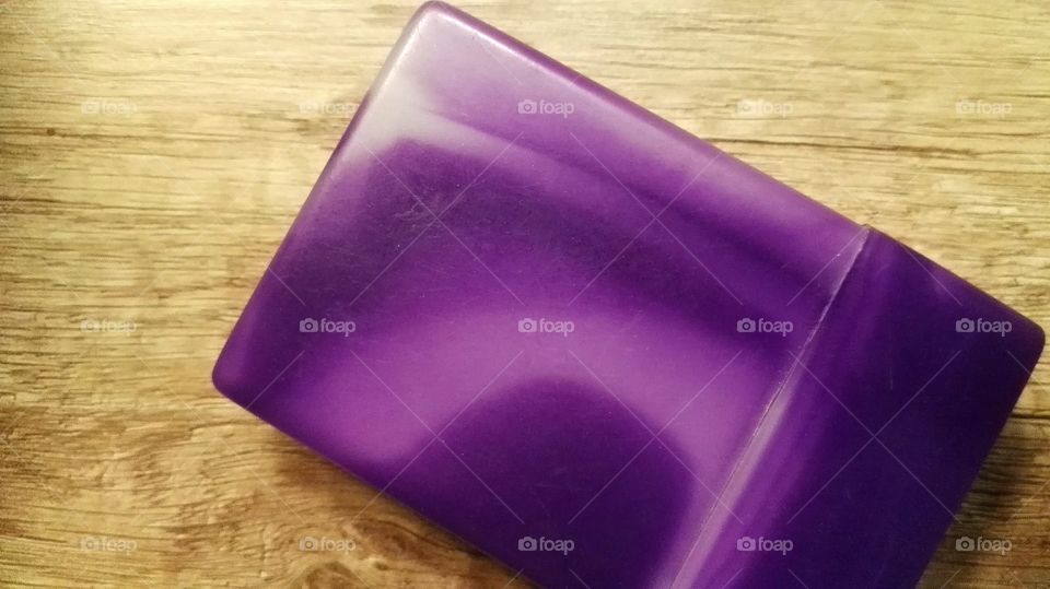 Close-up of purple box