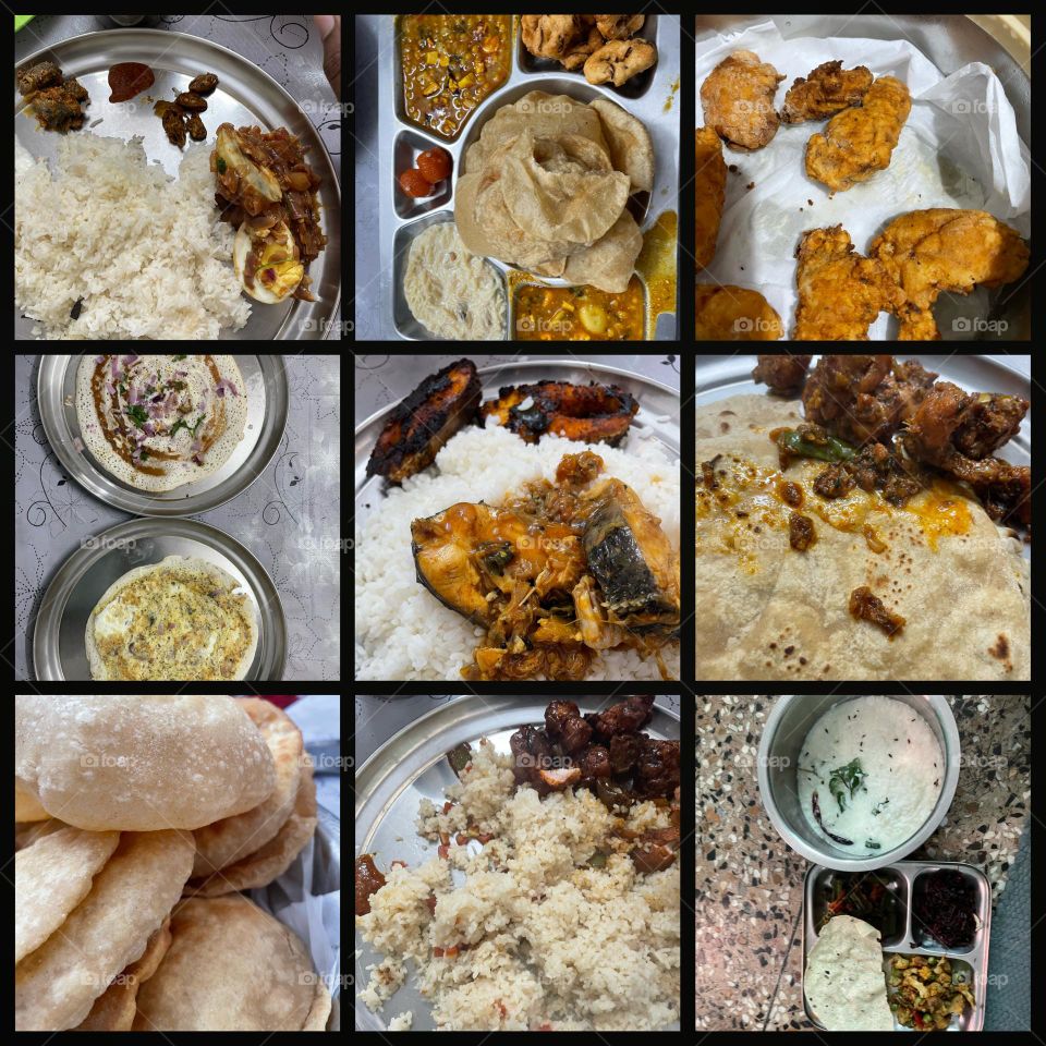 Varieties of food combinations in South India