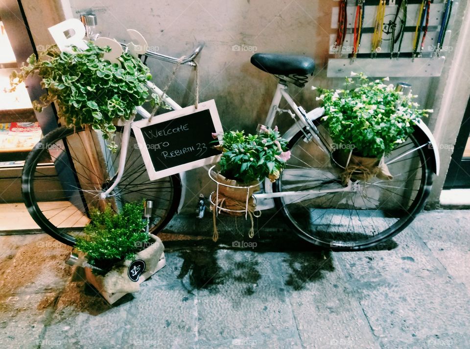 At the entrance of a shop in Lecce