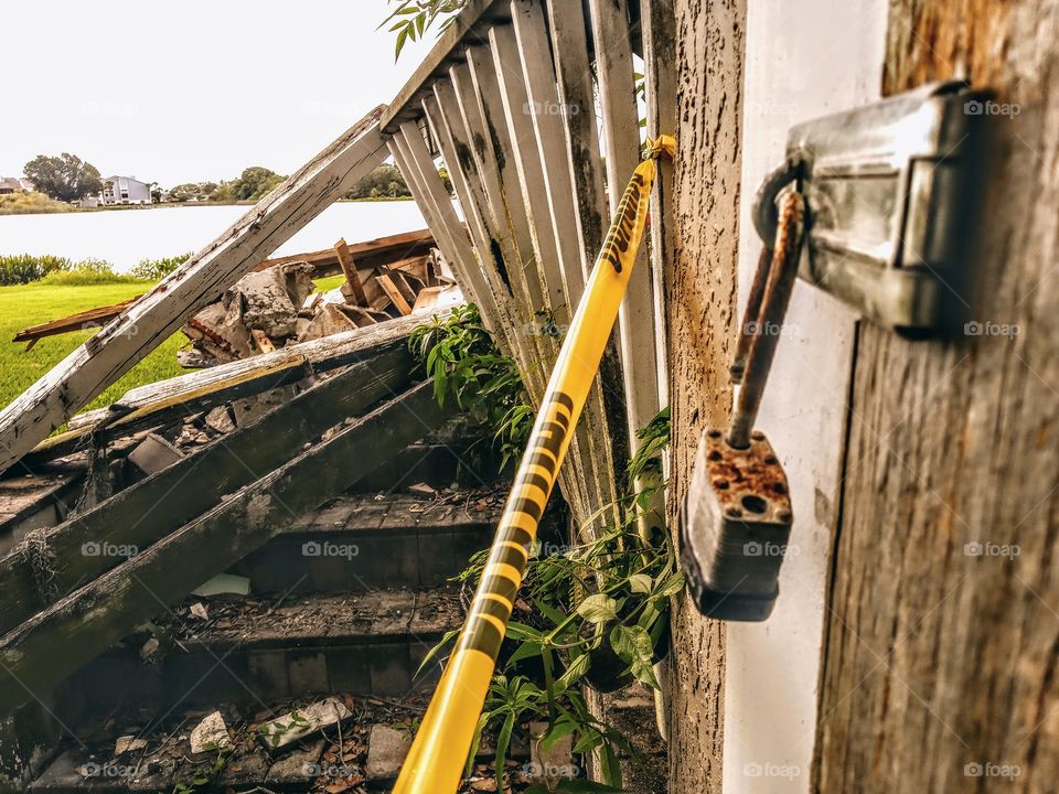 house demolition stairway view