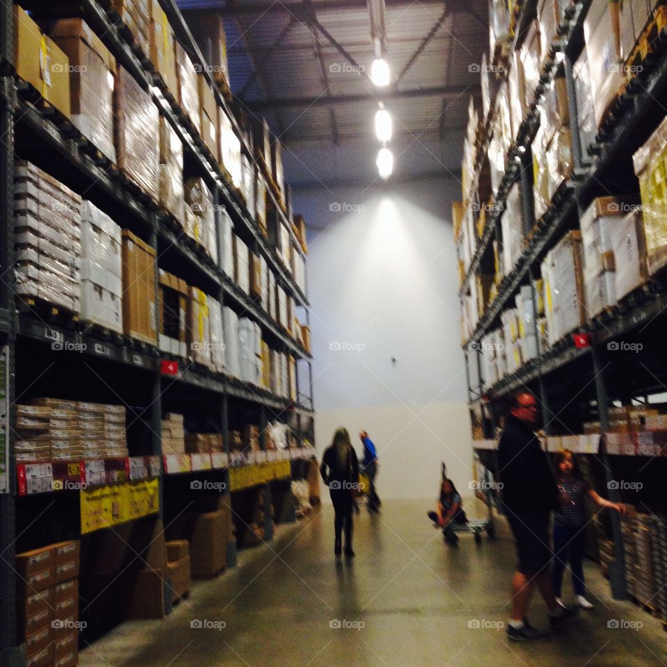 Shoppers in ikea . The warehouse in IKEA in Dublin