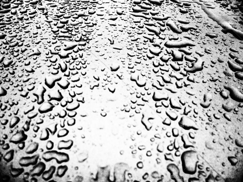 Rain drops on a gray background