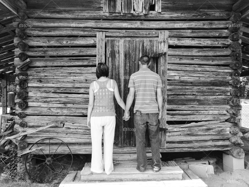 Looking at the barn 