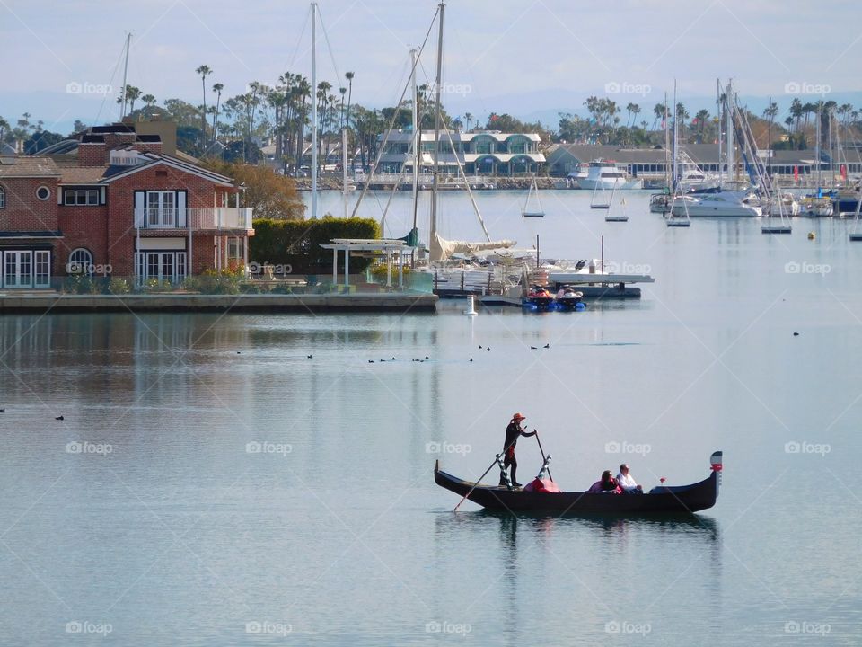 Gondola on bay, Long Beach, CA