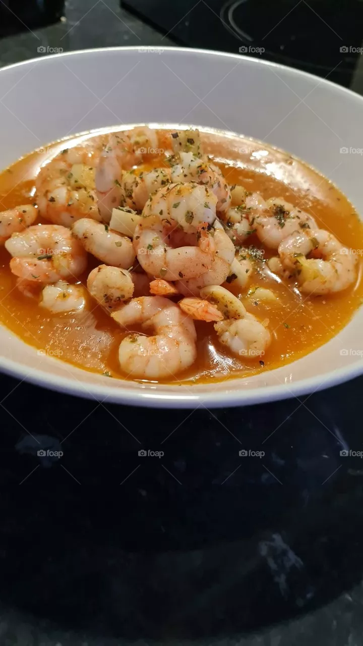 Plate of scampis