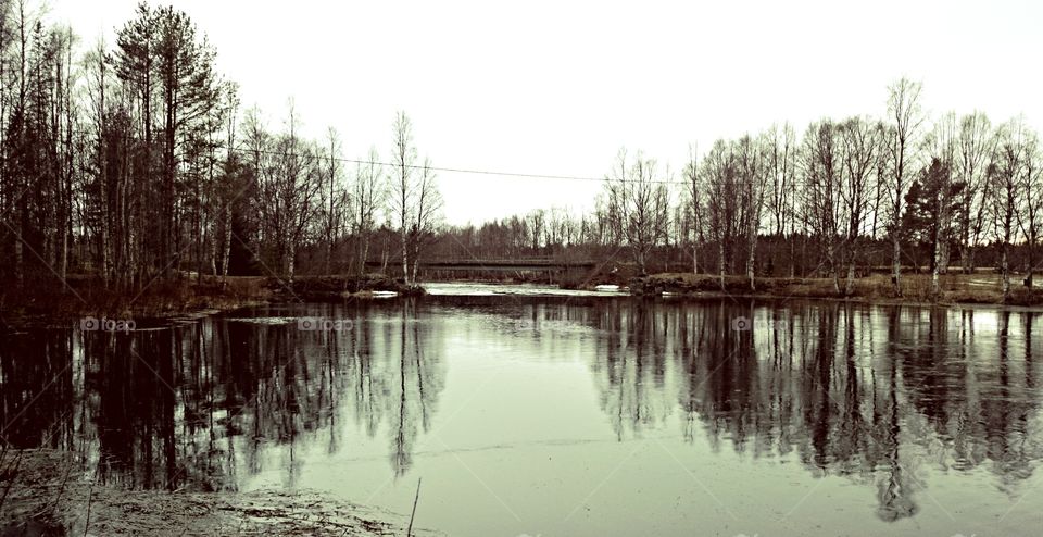 Spring time water. Spring time fishing trip