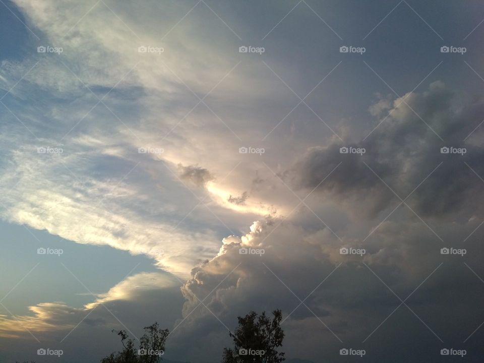 dark clouds in the sky.