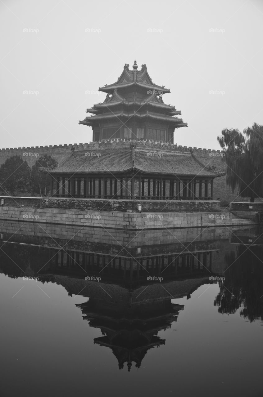 Reflection of the temple in water