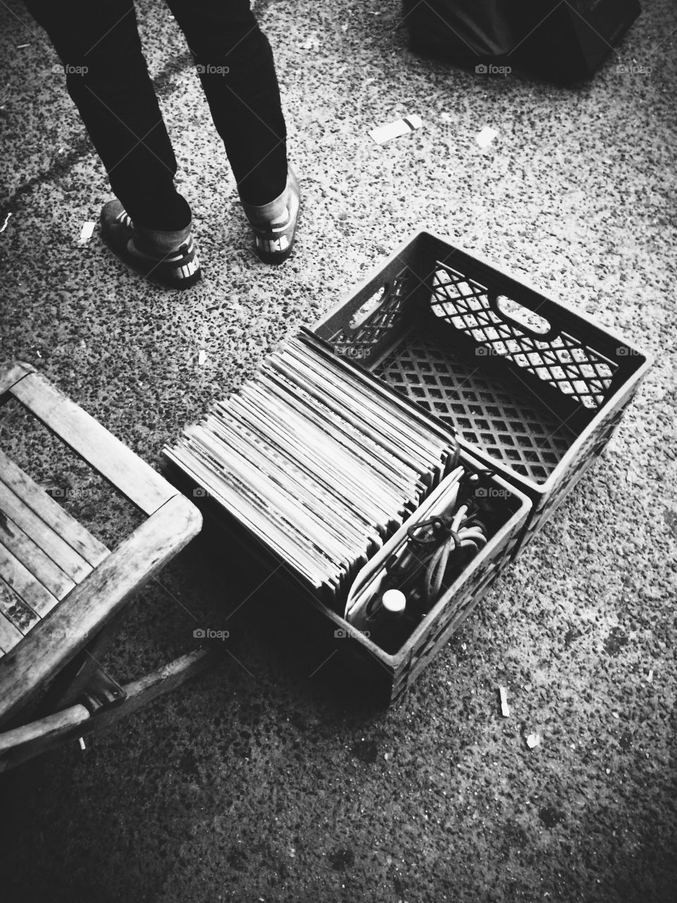 Vinyl in crates