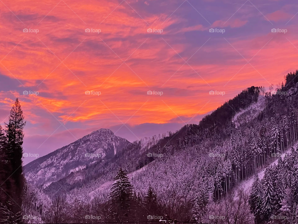 Magic Sunrise in the Wintertime