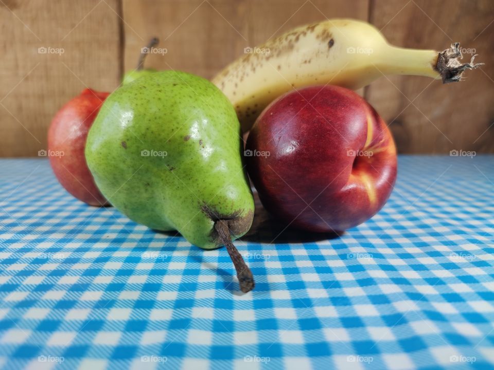 Some fruits on a table