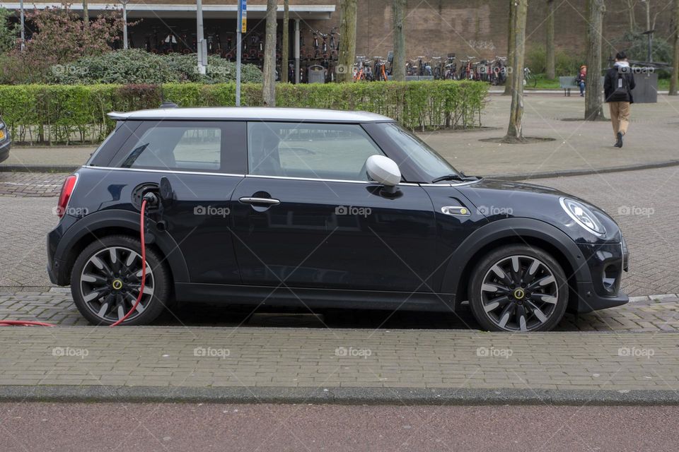 A Black Mini Cooper S Car At Amsterdam The Netherlands 20-3-2024