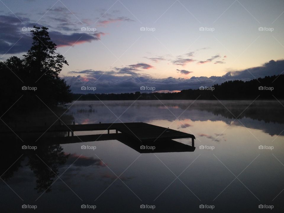 Early morning at the lakeside in Poland 