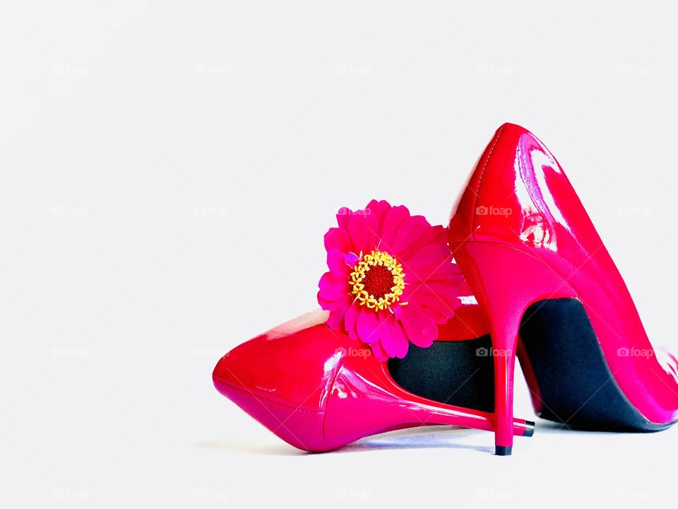 My Pink Heels with a flower