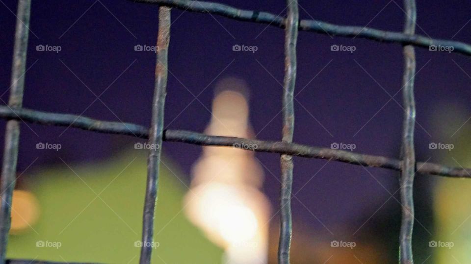 fence and church spire