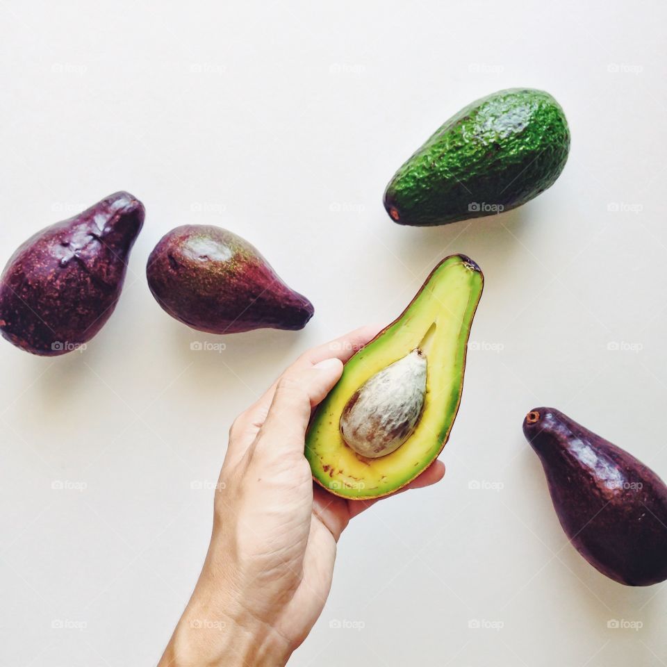 Studio shot of avocados