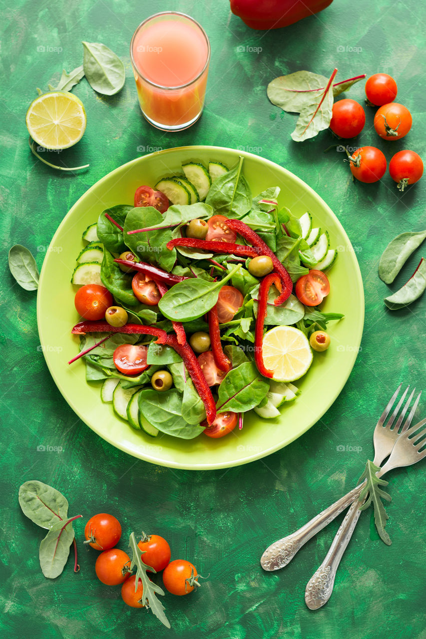 Green spring salad