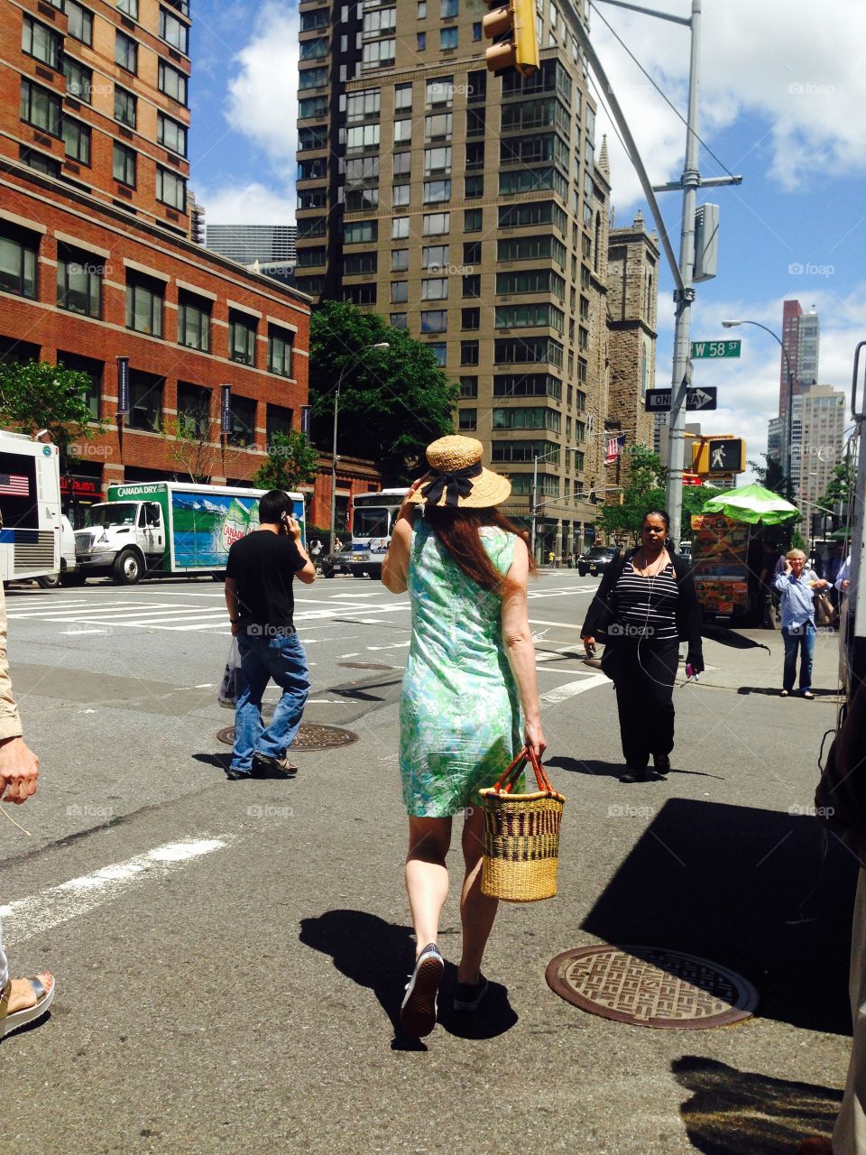Girl with hat in New York City 