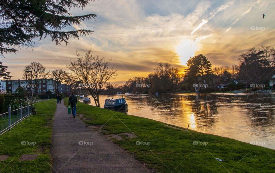 sunset, Thames River