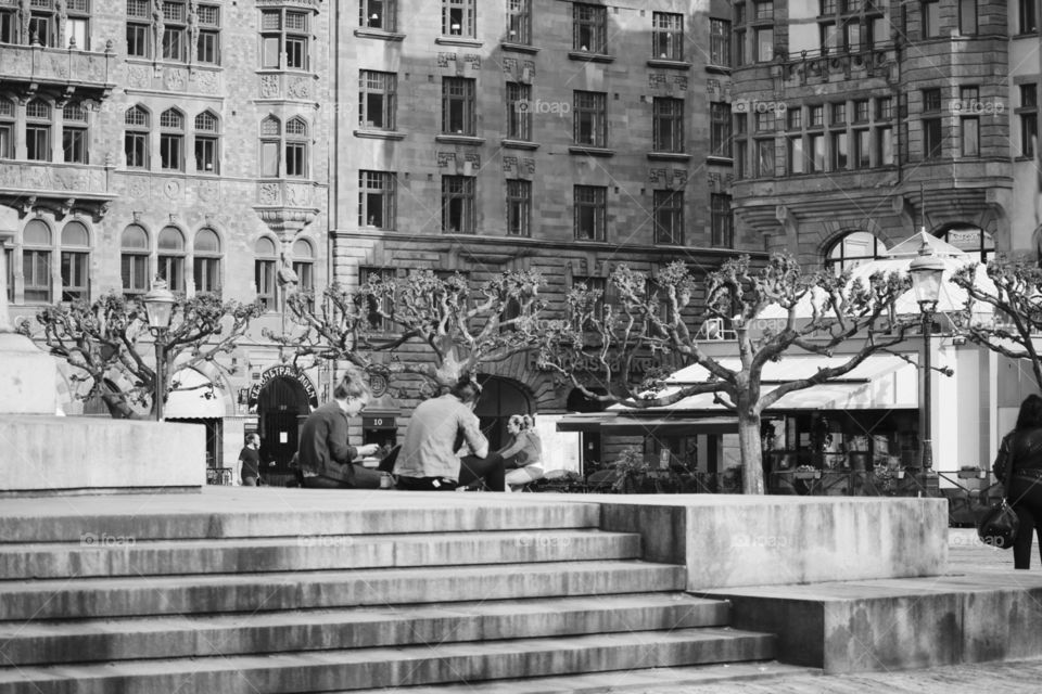 A little part of Malmö in black white