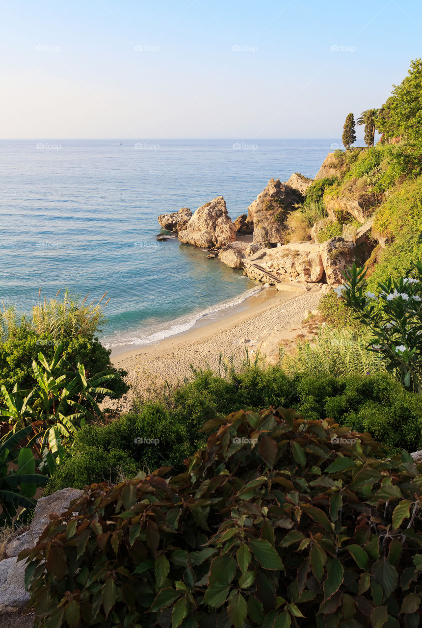 Beach in Nerja, Andalusian, Spain