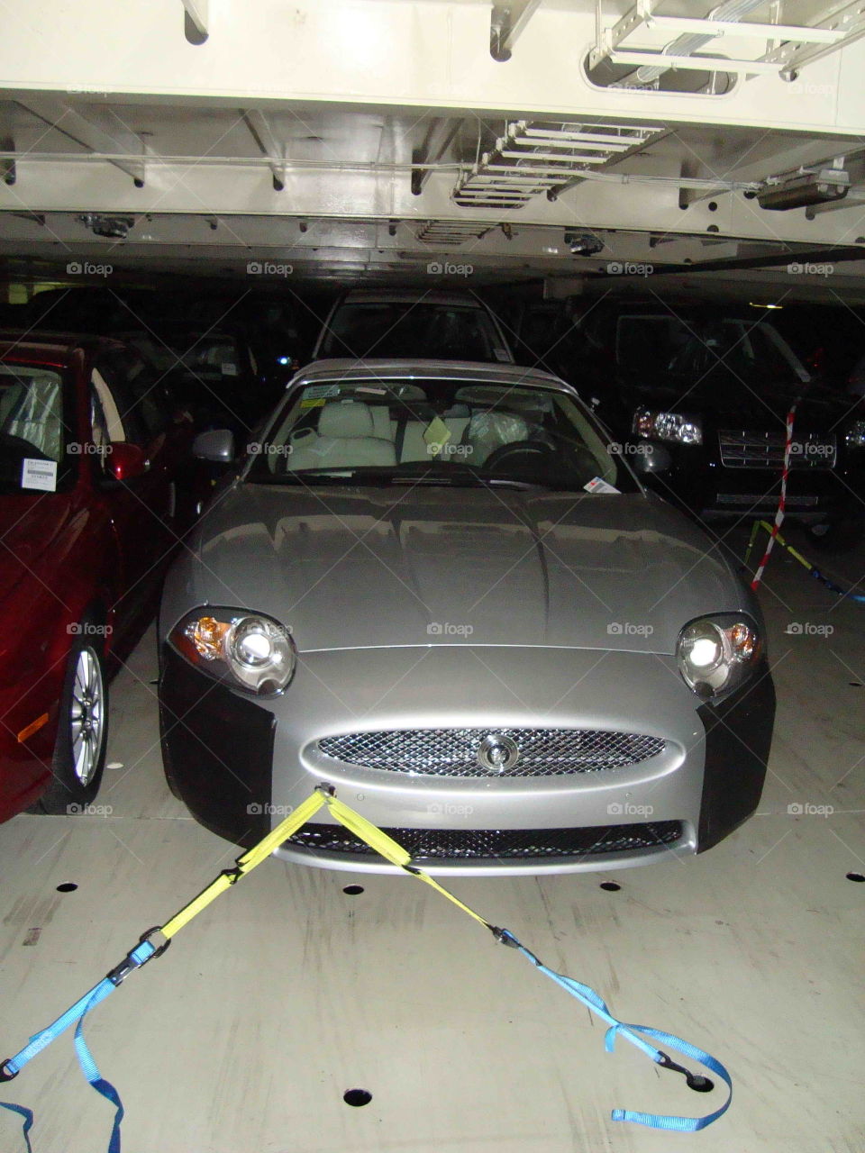 # Jaguar# car# sexy# fast and furious# ships deck# lashed on ship#