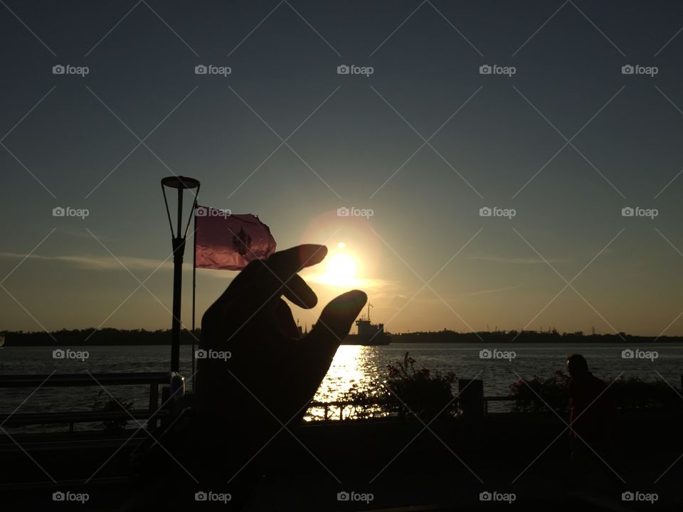 when lights go down. sunset in "chaopraya" river, Thailand