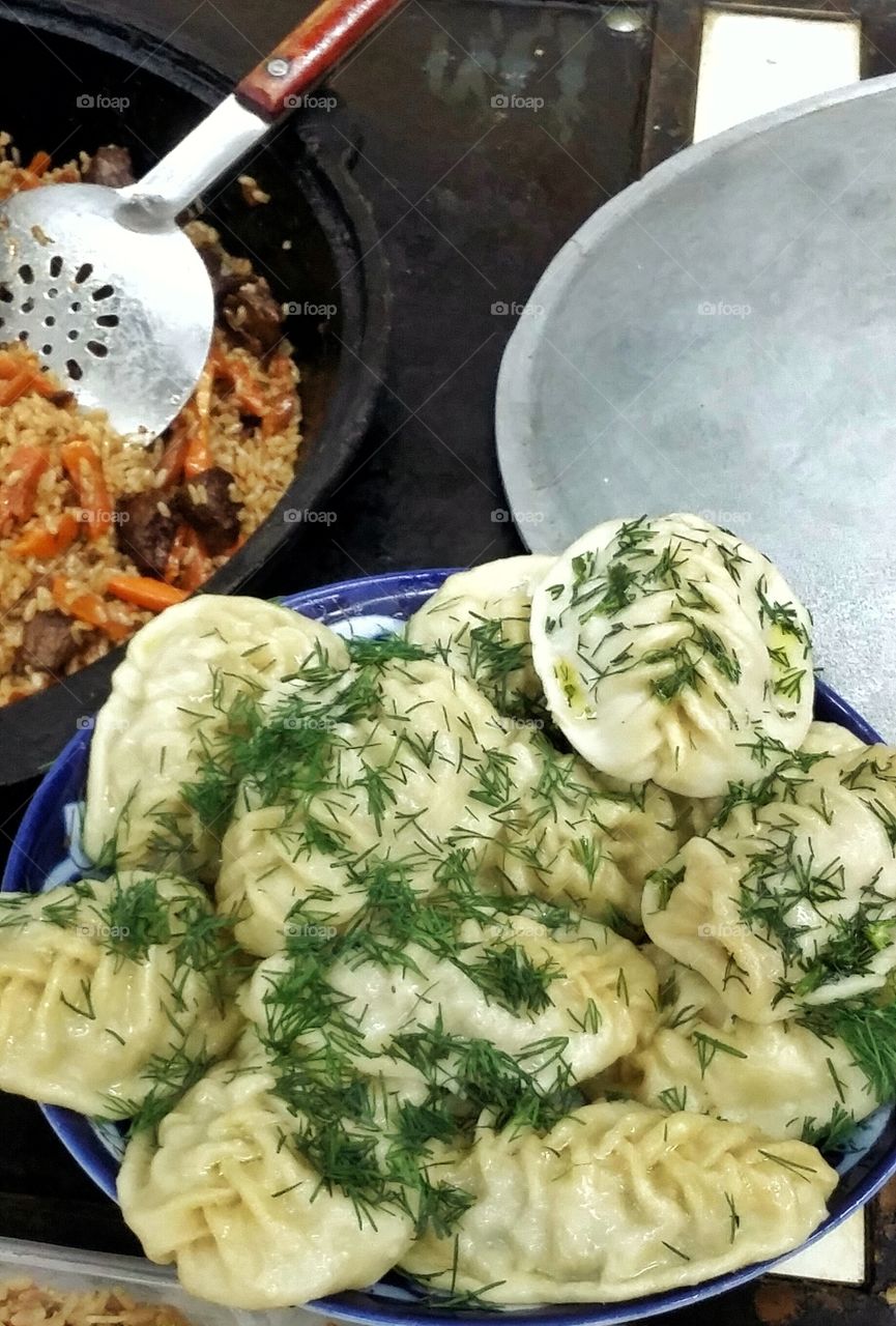 блюдо восточноц кухни - манты